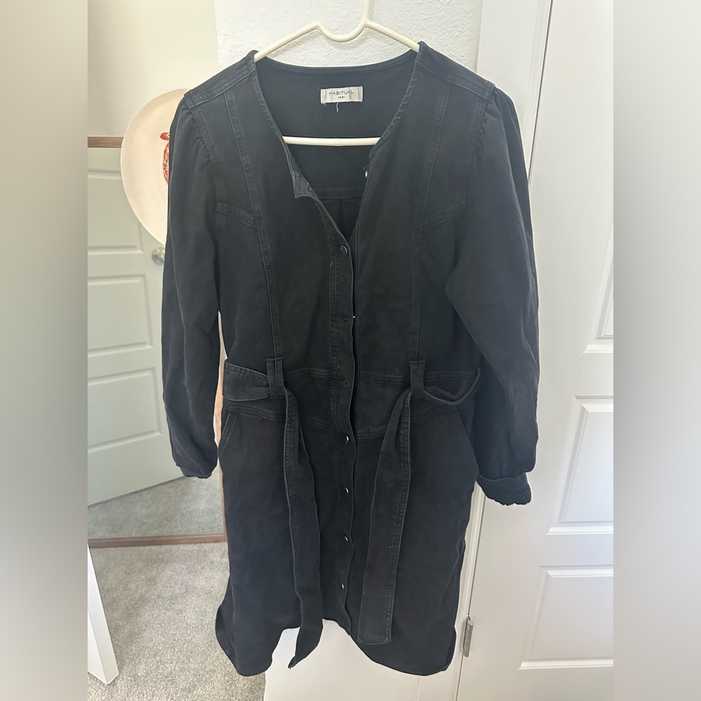 Habitual Women's Black Denim Dress